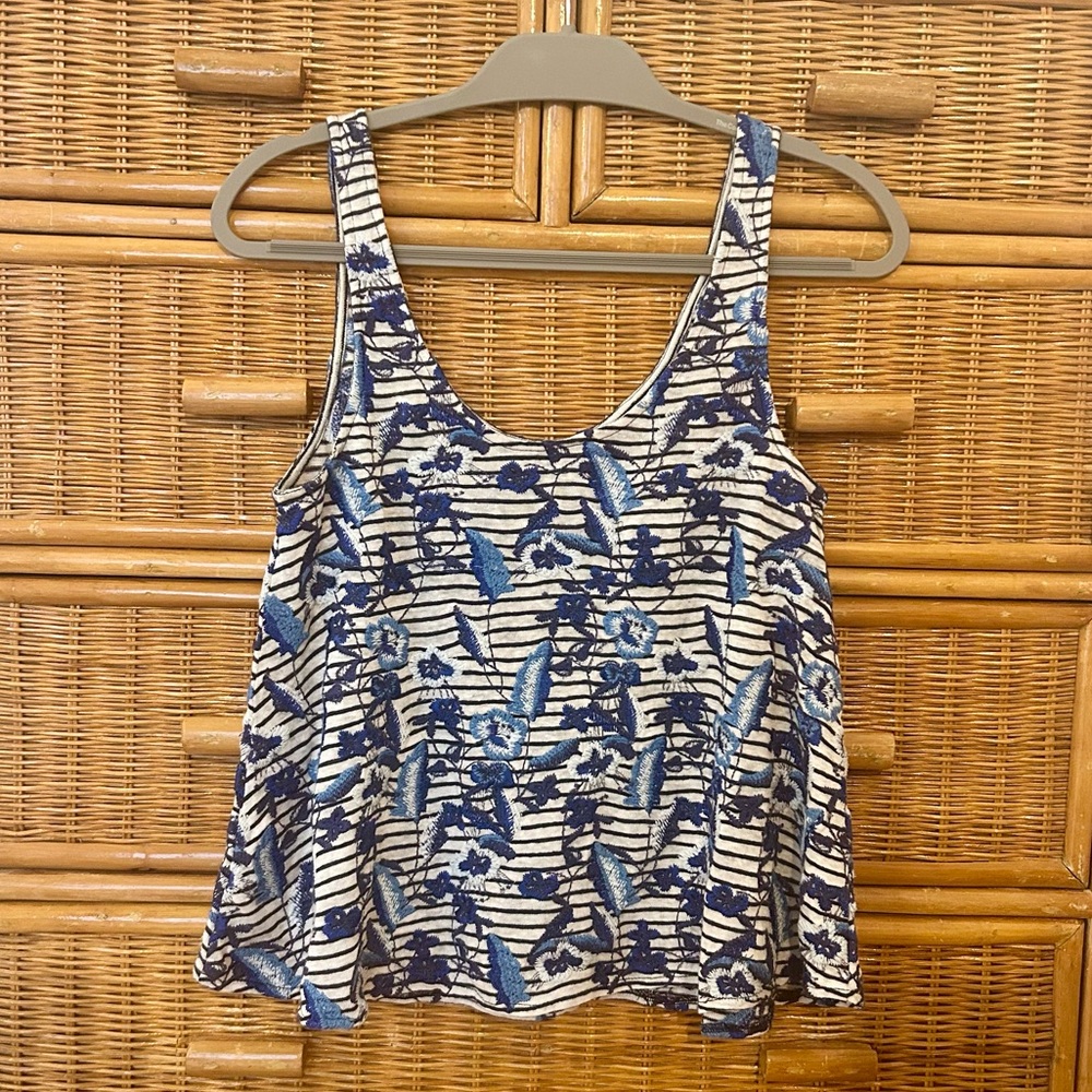 Calypso St. Barth 100% linen embroidered tank